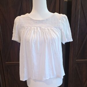 Lucky White Embroidered Crop Top